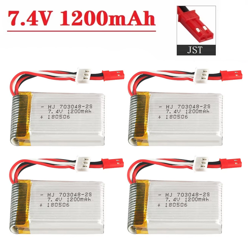Batería Lipo 2S 7.4V 1200mAh 7 - Eachine Drone E010 reseña y precio